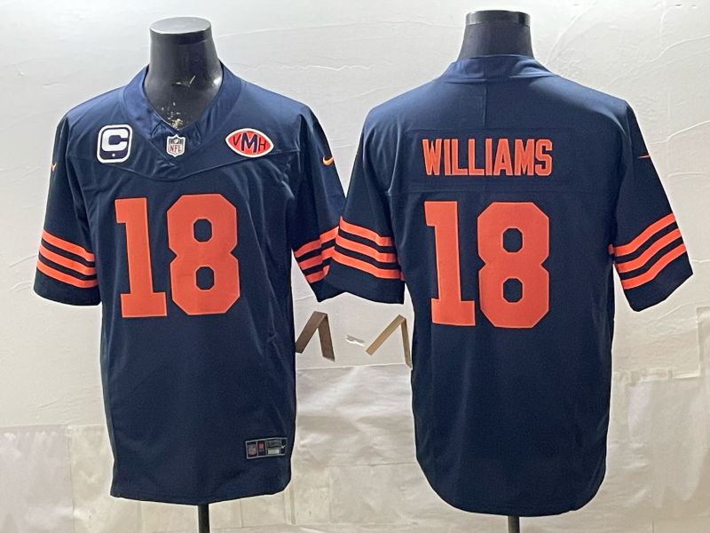 Men 2026 Chicago Bears #18 Williams Blue 3th generations Nike Limited NFL Jersey style 008
